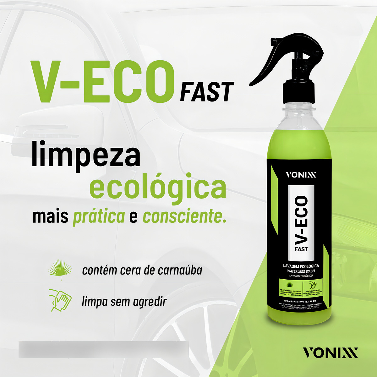 Produto Para Lavar Carro E Moto À Seco V-eco Fast Vonixx